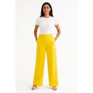 Derek Lam New York Made in USA Yellow Wide Leg High Waist Pants Size 6